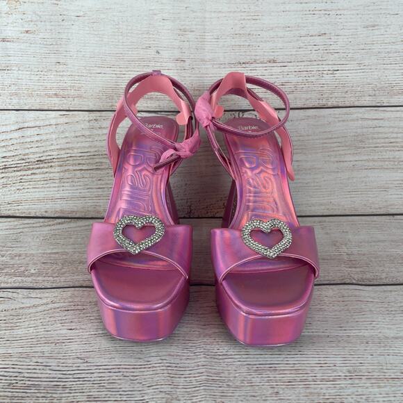Aldo X Barbie Party 650 Womens Sz 6B Platform Sandals Heels Pink - Picture 4 of 12